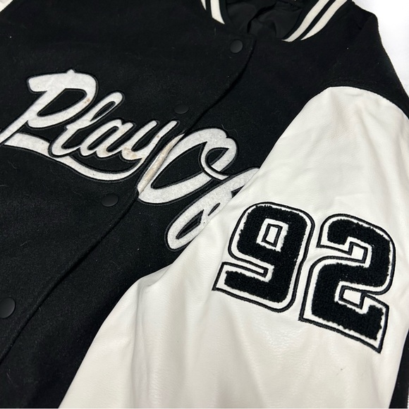 H&M Oversized jacket, Black and White, Playoff. - Picture 2 of 5